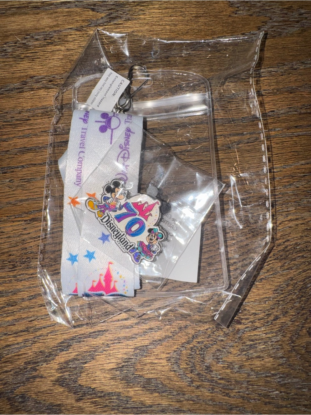 Disneyland 70th Anniversary White Lanyard with Charm